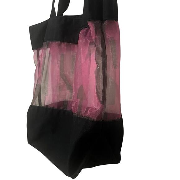 Victorias Secret PINK Large Canvas and Mesh Tote Bag - Picture 2 of 2